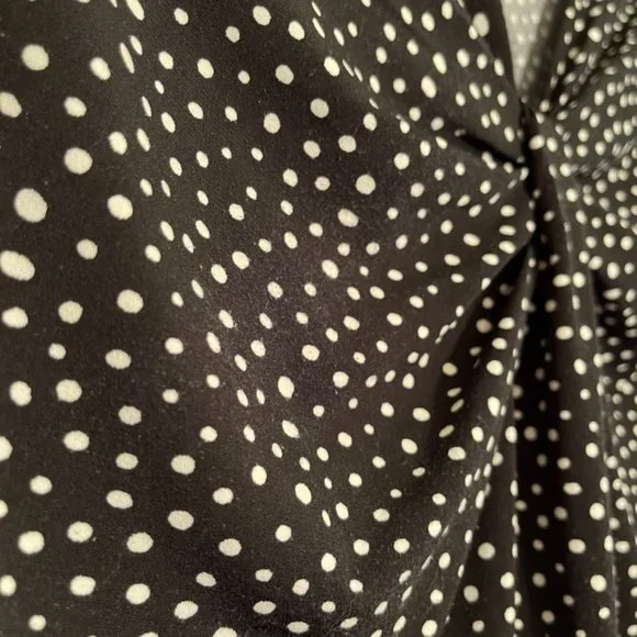 APT 9 Black White Polka Dot Tank Top Knotted V-Neck Sleeveless Plus Size 1X - Picture 6 of 11